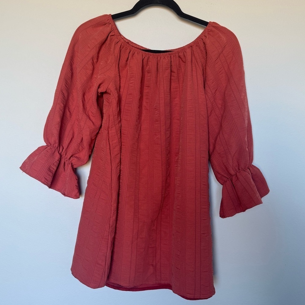 Nasty Gal Collection Women's Rust Mini Dress Fall Boho Long Sleeve Size 6